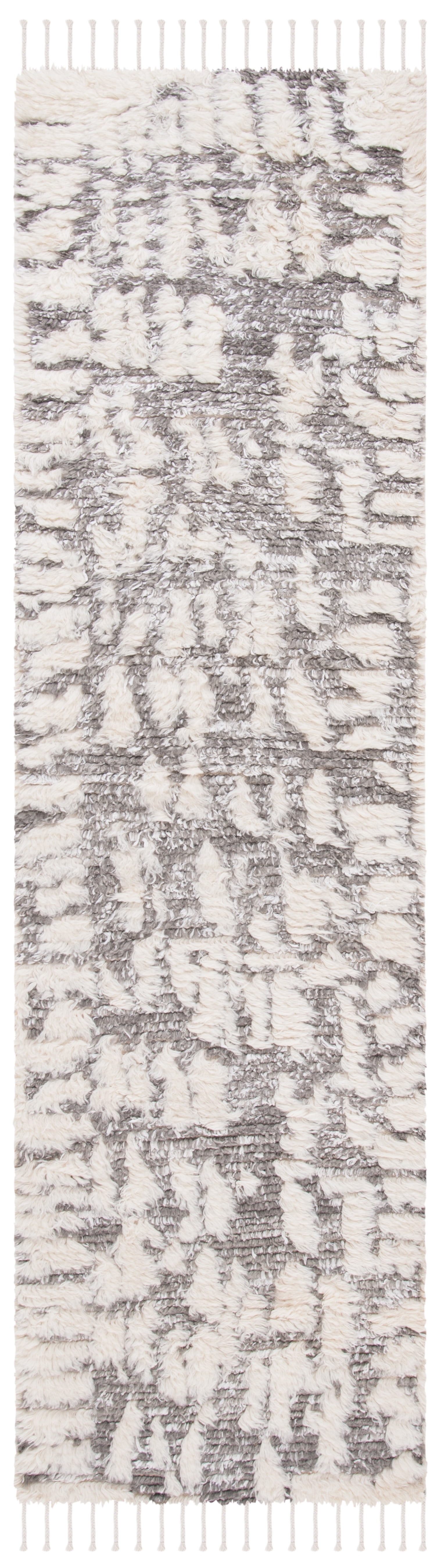 Ivory Plush Hand-Knotted Wool-Viscose Shag Rug