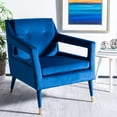 thumbnail image 1 of SAFAVIEH Mara Mid-Century Retro Tufted Accent Chair, Navy, 1 of 11