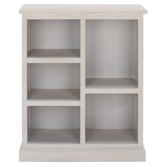 SAFAVIEH Maralah Country Transitional Bookcase with 5 Shelves, White Wash (25 in. W x 10.6 in. D x 30.1 in. H)