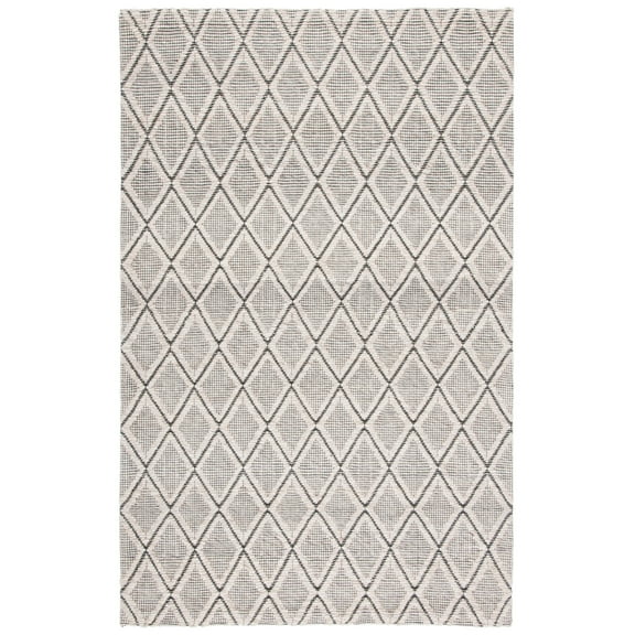 SAFAVIEH Marbella Aniyah Diamond Area Rug, Silver/Black, 5' x 8'