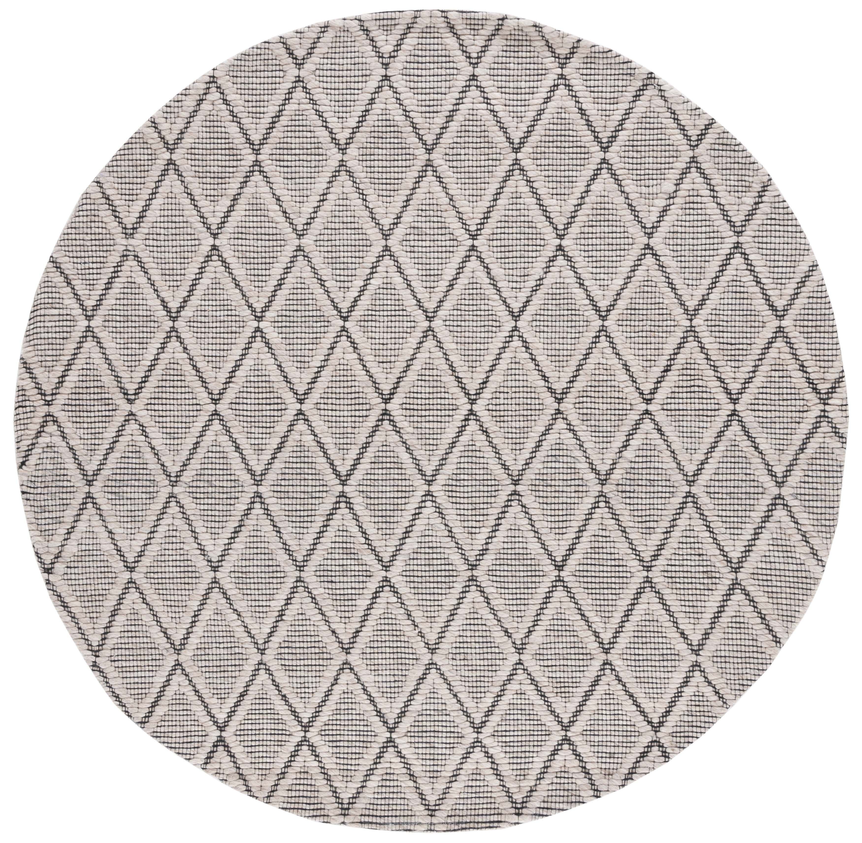 SAFAVIEH Marbella Aniyah Diamond Area Rug, Silver/Black, 6' x 6' Round
