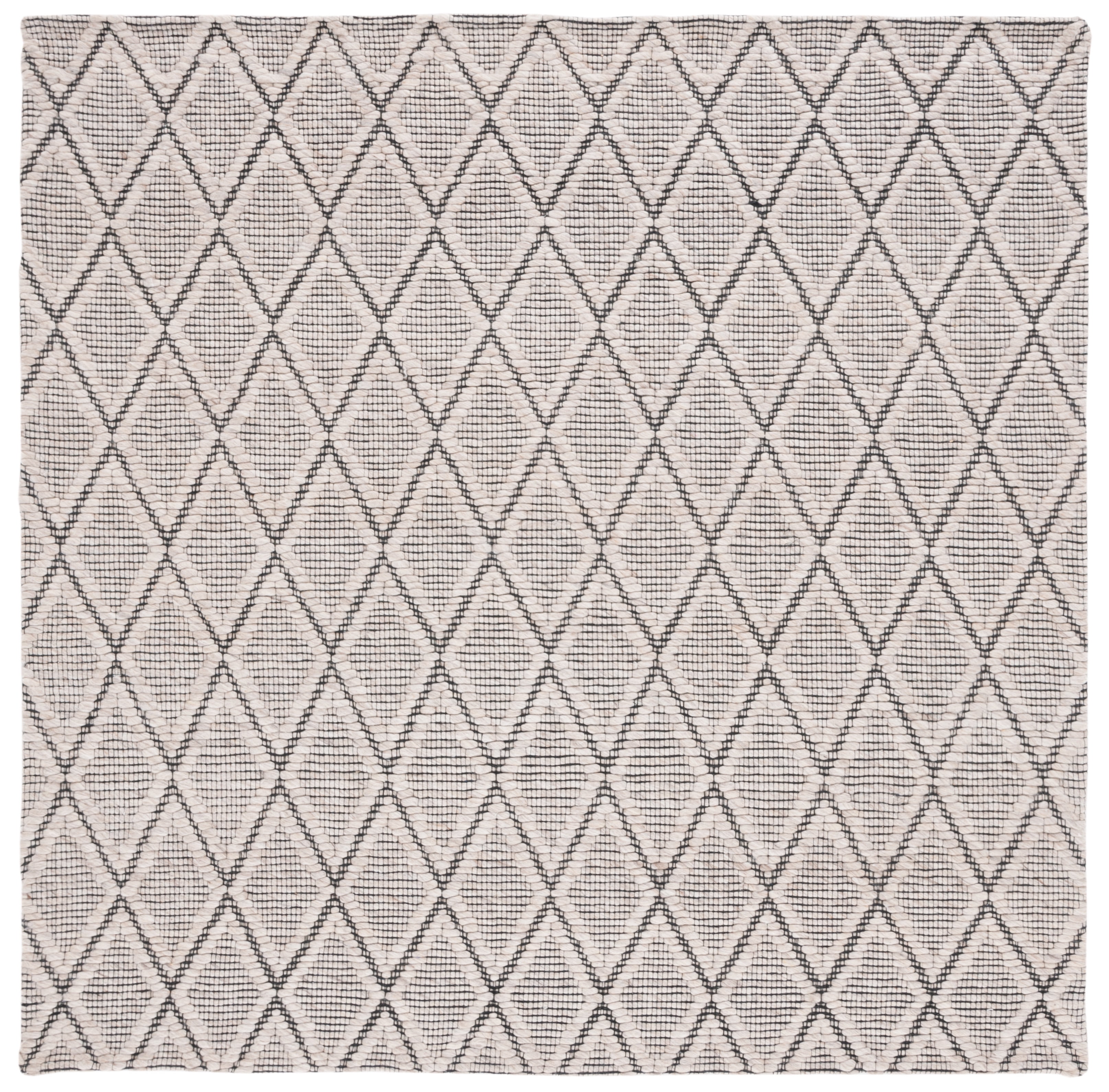 SAFAVIEH Marbella Aniyah Diamond Area Rug, Silver/Black, 6' x 6' Square