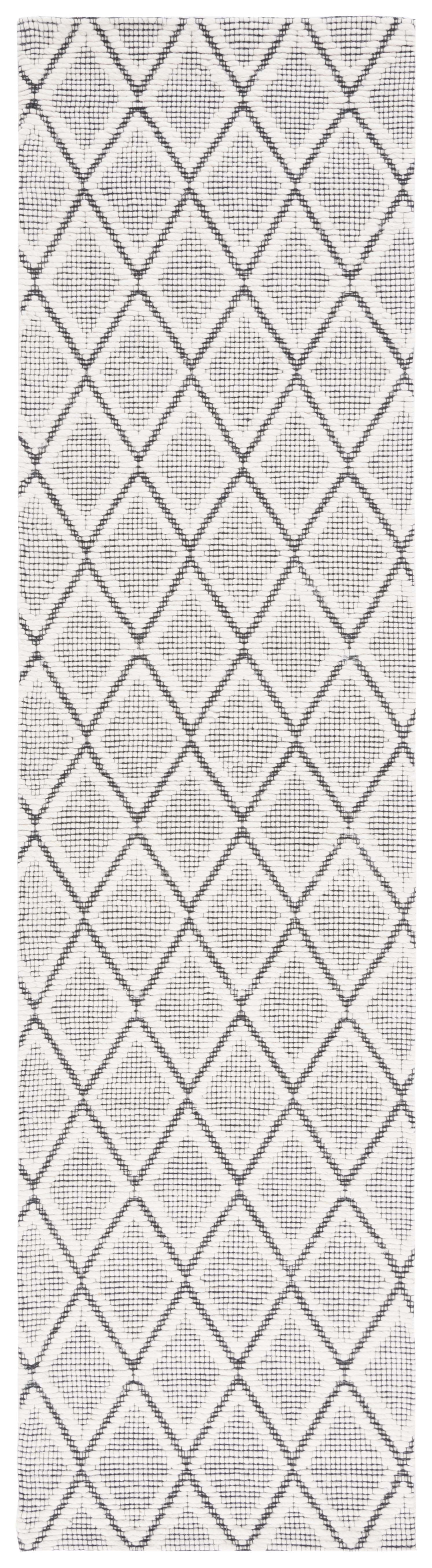 Elegant Marbella Handwoven Flatweave Black & Ivory Wool Rug