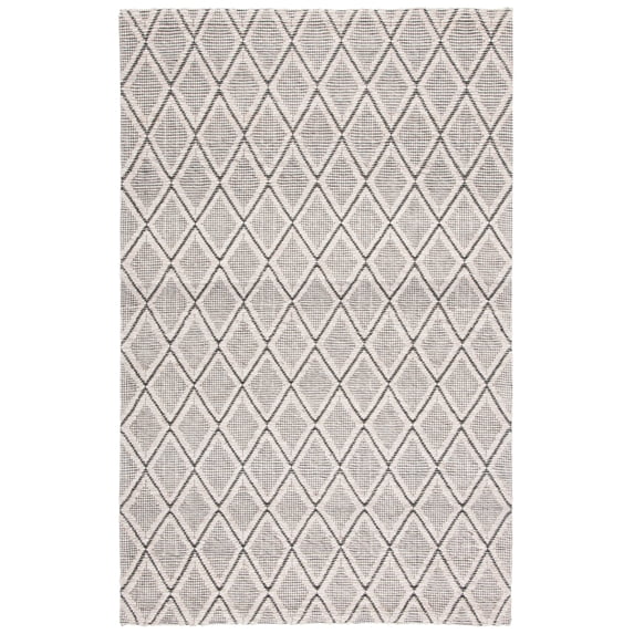 SAFAVIEH Marbella Aniyah Diamond Runner Rug, Silver/Black, 2'3" x 9'