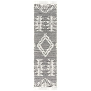 SAFAVIEH Marbella Annabelle Diamond Runner Rug, Ivory/Black, 2'3" x 8'