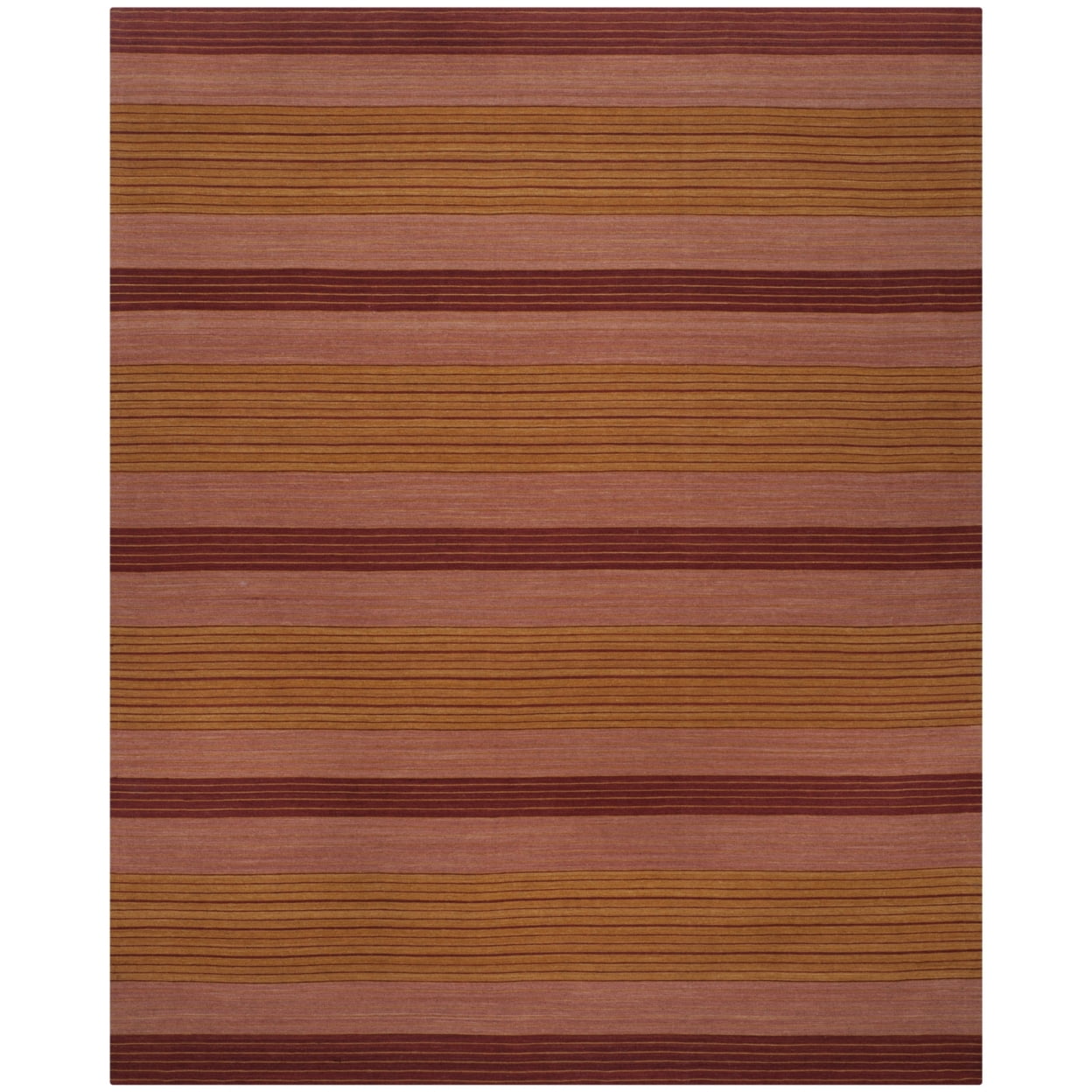 Marbella Rust Red Hand Loomed Wool 8' x 10' Area Rug