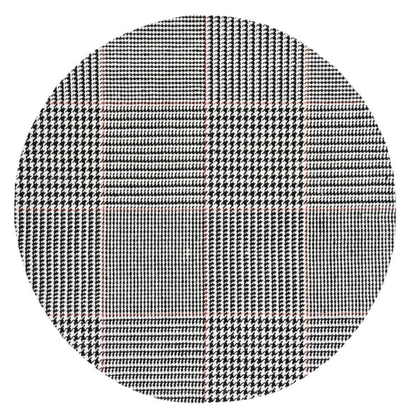 SAFAVIEH Marbella Anthony Geometric Striped Area Rug, Black/Ivory, 6' x 6' Round