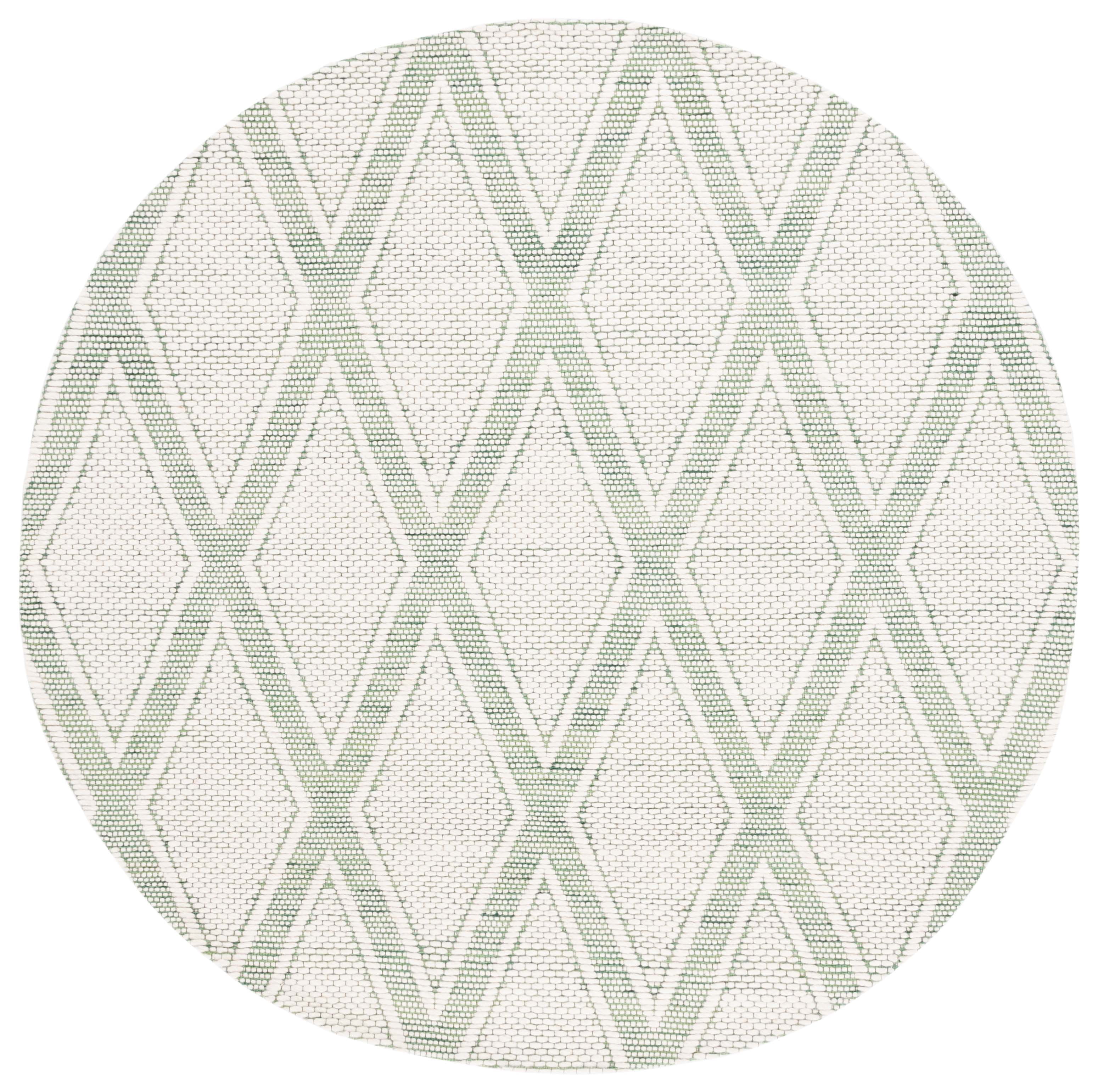 SAFAVIEH Marbella Asa Diamond Area Rug, Green/Ivory, 6' x 6' Round