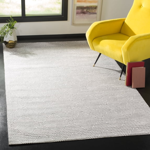 SAFAVIEH Marbella Aylen Geometric Area Rug, Dark Grey/Ivory, 8' x 10'