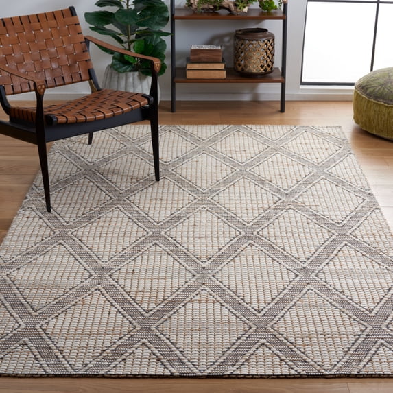 SAFAVIEH Marbella Baxter Diamond Area Rug, Natural/Ivory, 6' x 9'
