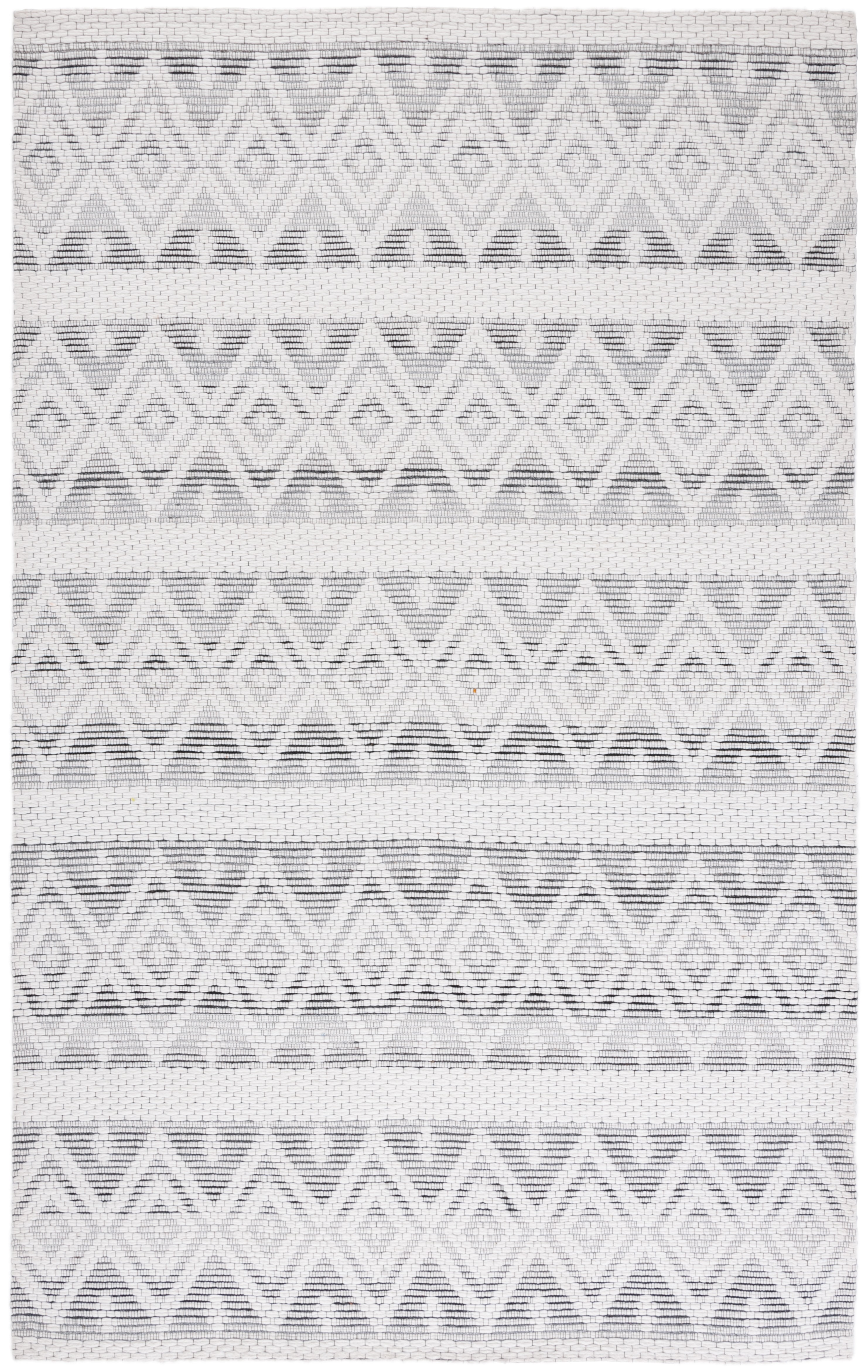 SAFAVIEH Marbella Braiden Diamond Area Rug, Ivory/Black, 3' x 5'