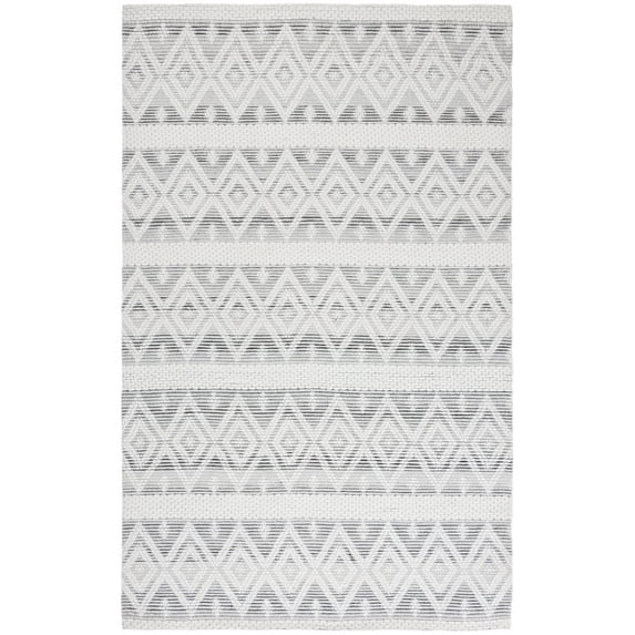 SAFAVIEH Marbella Braiden Diamond Area Rug, Ivory/Black, 3' x 5'