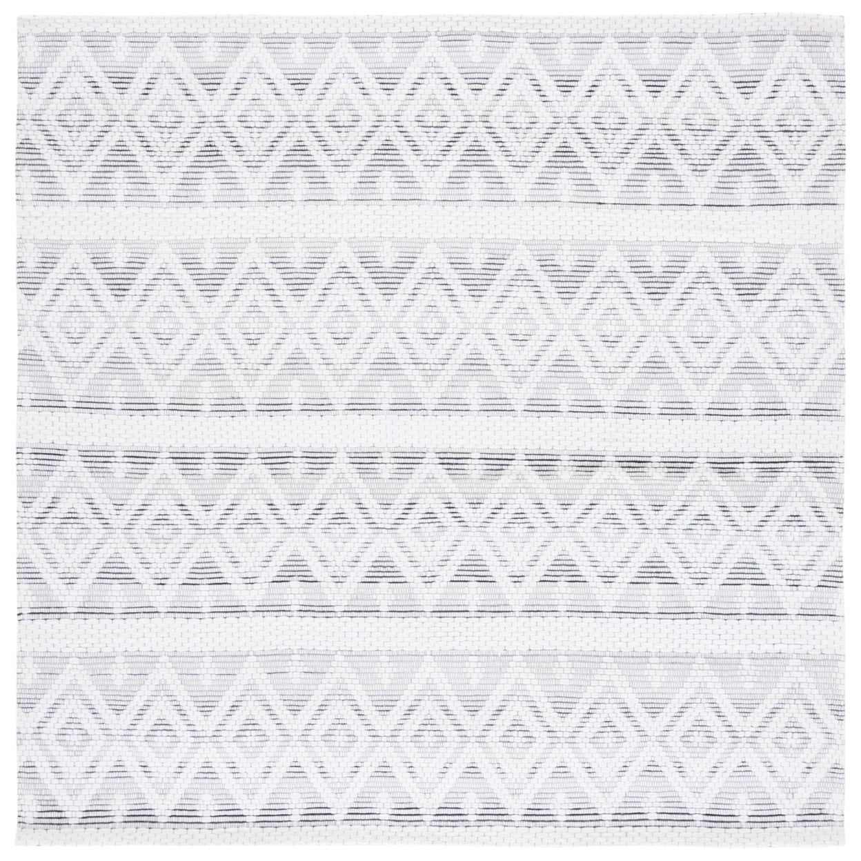 Elegante 6' Square Black Wool Blend Flat-Woven Rug