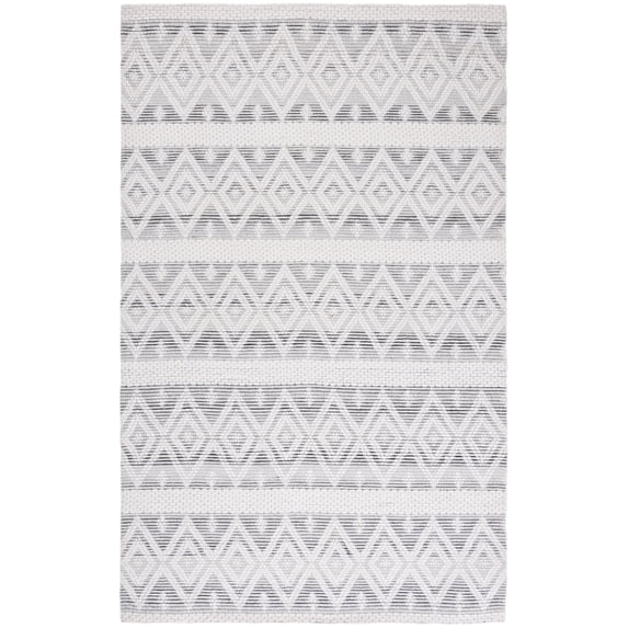 SAFAVIEH Marbella Braiden Diamond Area Rug, Ivory/Black, 6' x 9'