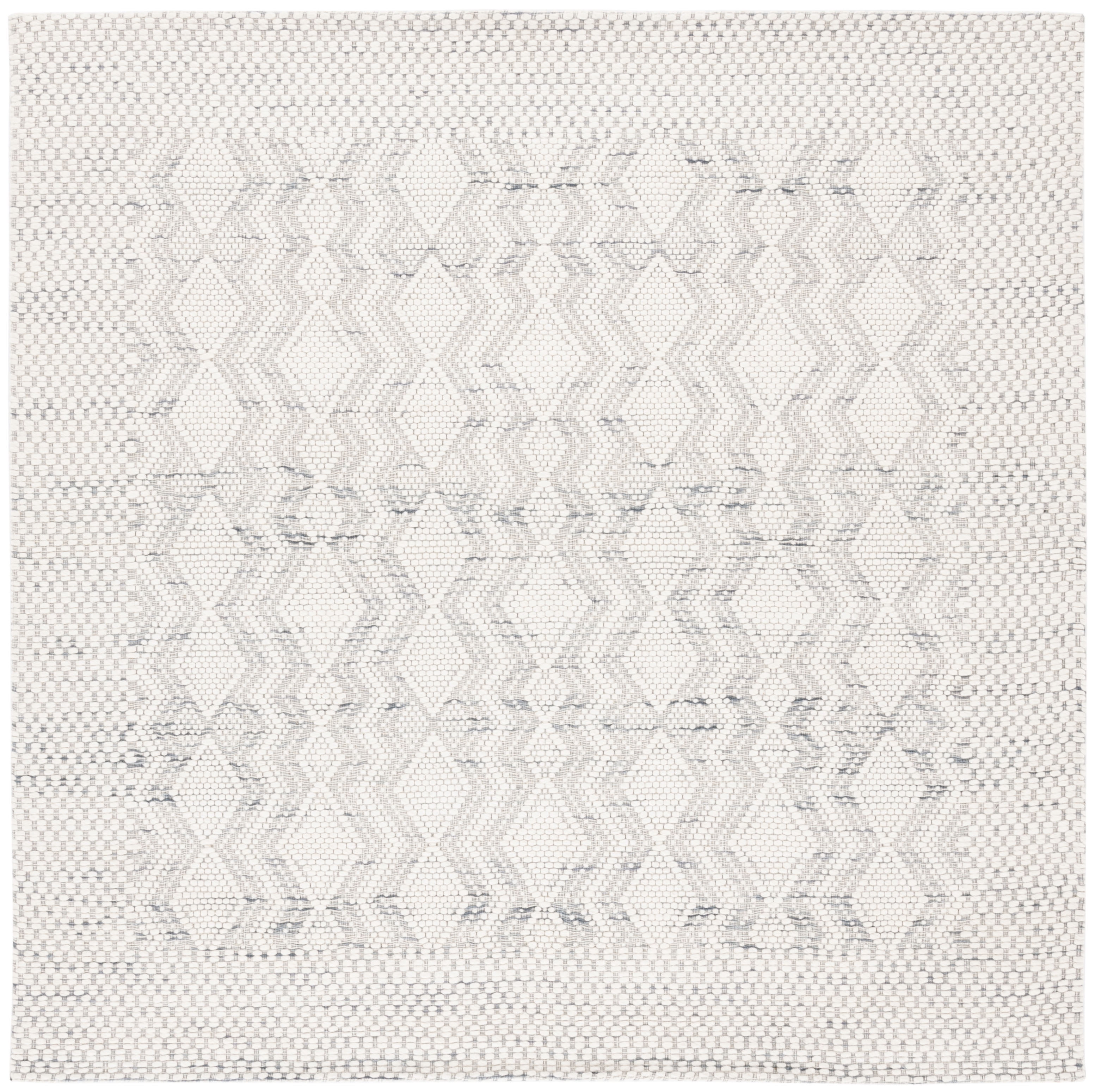SAFAVIEH Marbella Britton Bordered Area Rug, Ivory/Grey, 6' x 6' Square