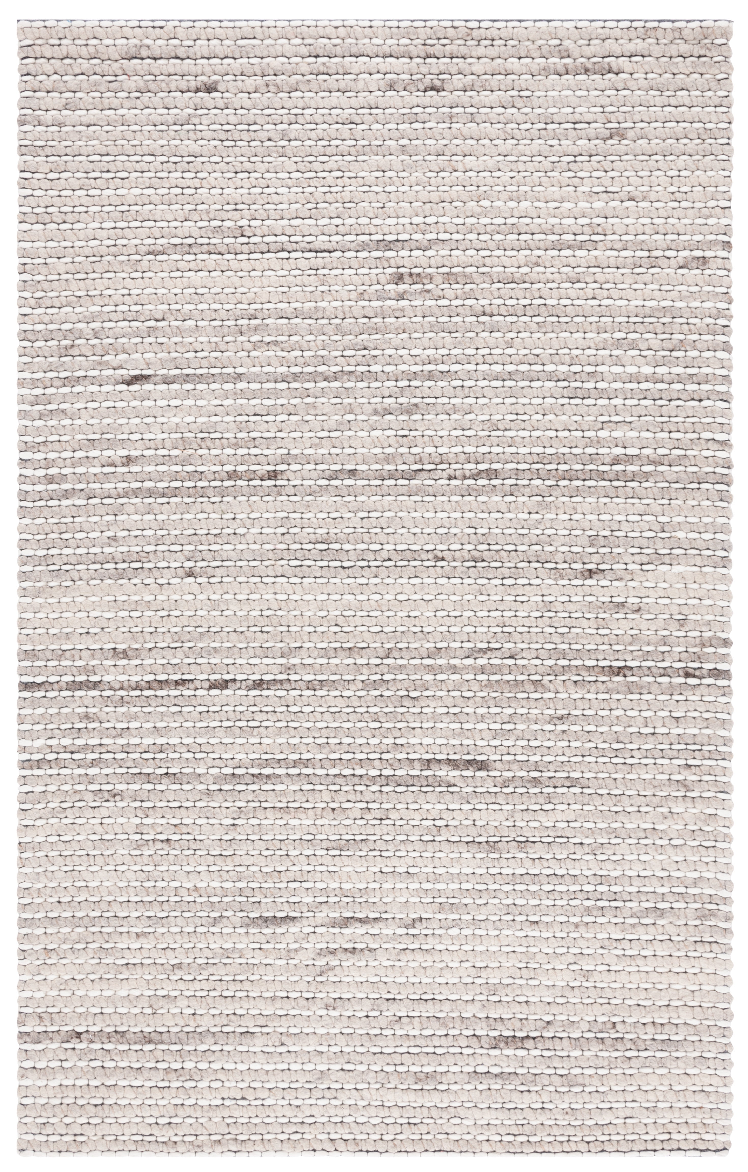 SAFAVIEH Marbella Burton Striped Wool Area Rug, Silver/Ivory, 3' x 5'