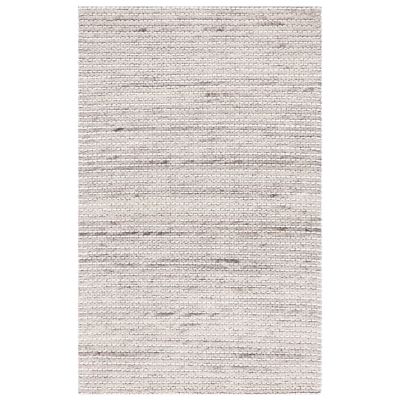 SAFAVIEH Marbella Burton Striped Wool Area Rug, Silver/Ivory, 6' x 9'