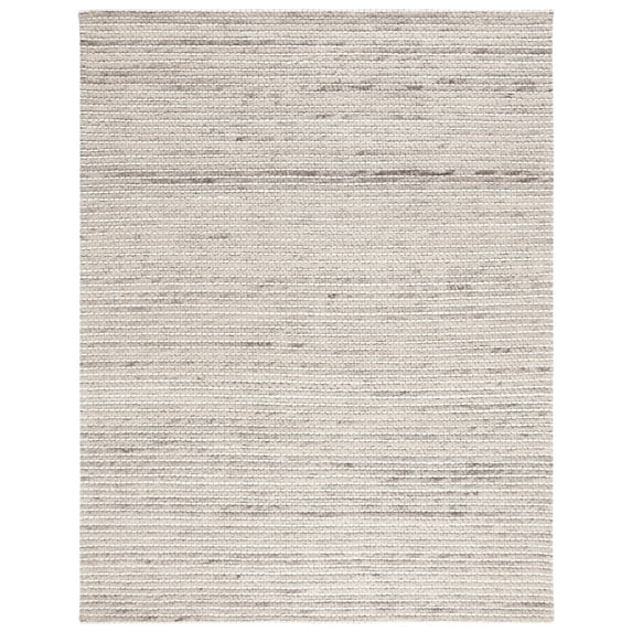 SAFAVIEH Marbella Burton Striped Wool Area Rug, Silver/Ivory, 8' x 10'