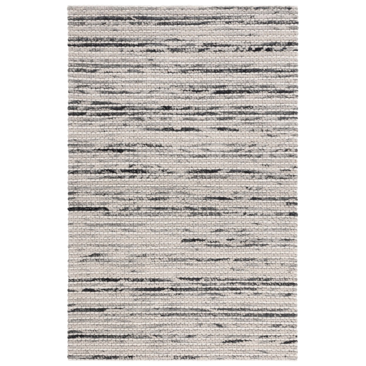 Boho-Chic Black & Ivory Striped Kilim 27" Wool Runner Rug