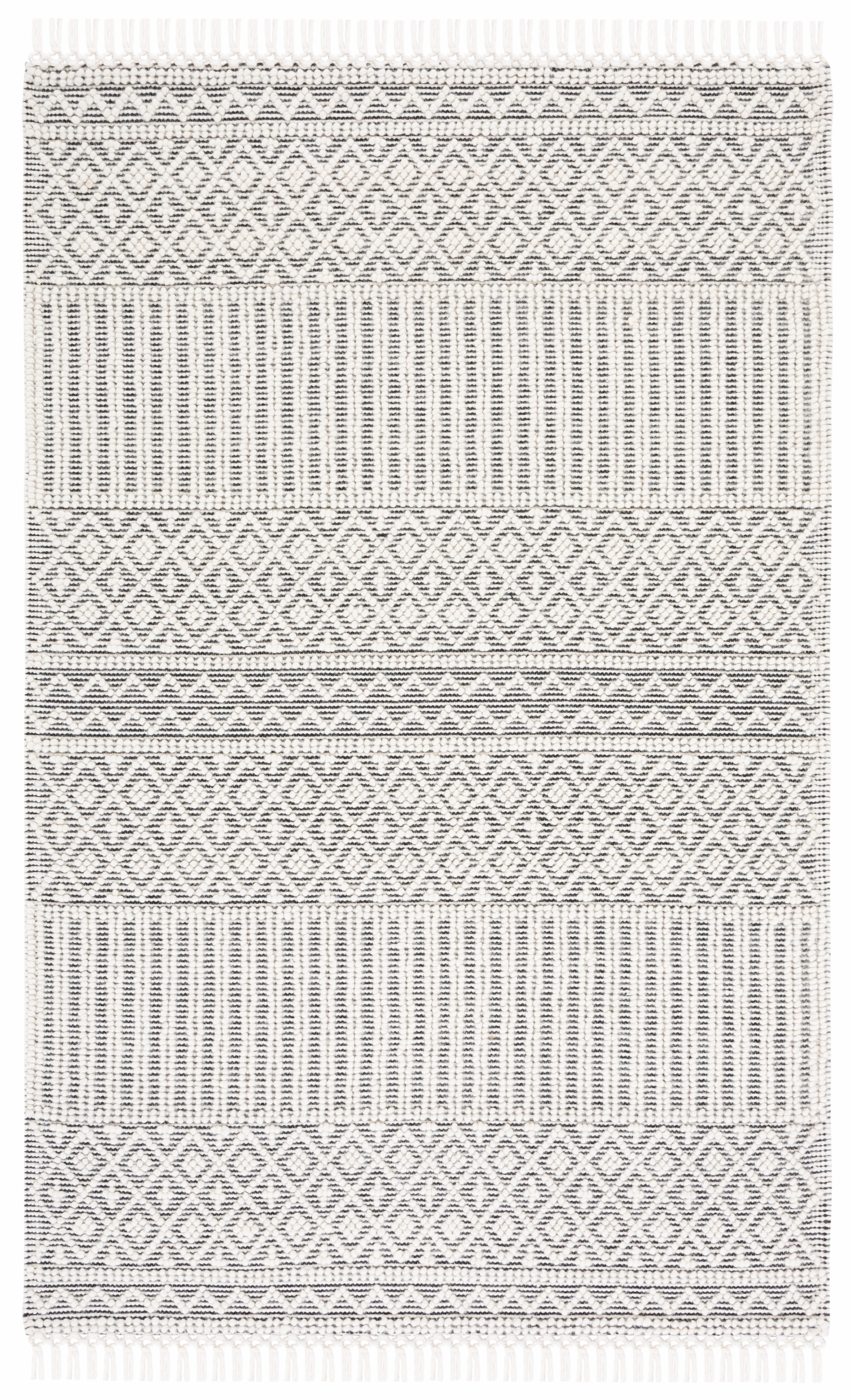 SAFAVIEH Marbella Byron Diamond Area Rug, Ivory/Black, 5' x 8'