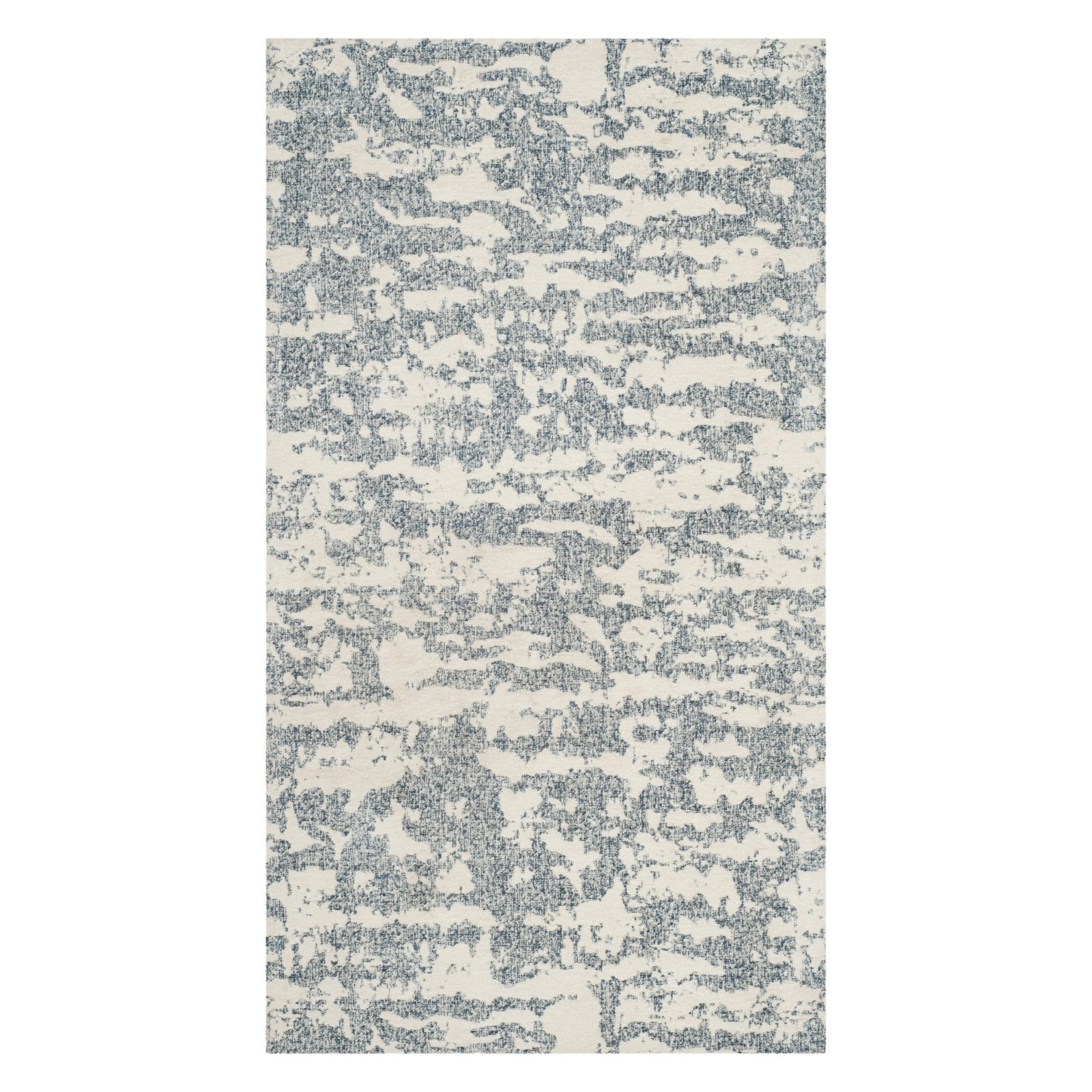 Marbella Blue and Ivory Hand Loomed Wool Area Rug