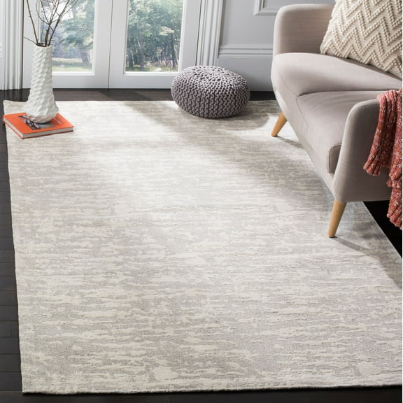 SAFAVIEH Marbella Calla Geometric Area Rug, Light Grey/Ivory, 2'3" x 4'