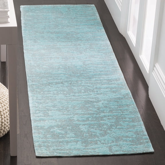 SAFAVIEH Marbella Calla Geometric Runner Rug, Blue/Turquoise, 2'3" x 8'