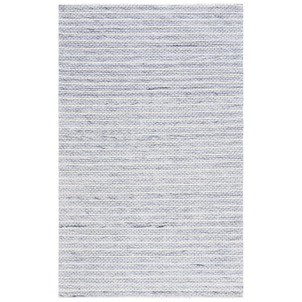 Ivory Rectangular Flat Woven Wool Area Rug, 3' x 5'