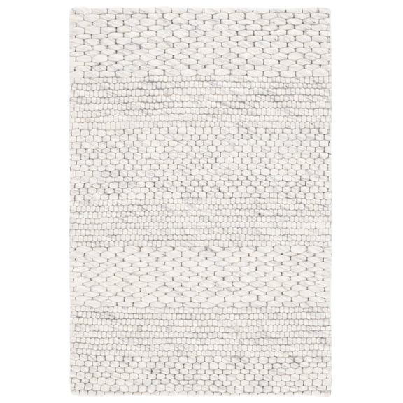 SAFAVIEH Marbella Cassarah Striped Area Rug, Light Grey/Ivory, 2' x 3'