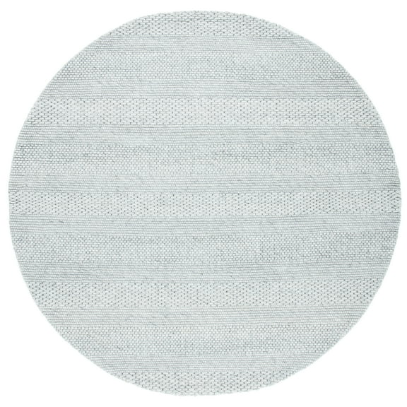 SAFAVIEH Marbella Cassarah Striped Area Rug, Silver/Grey, 7' x 7' Round