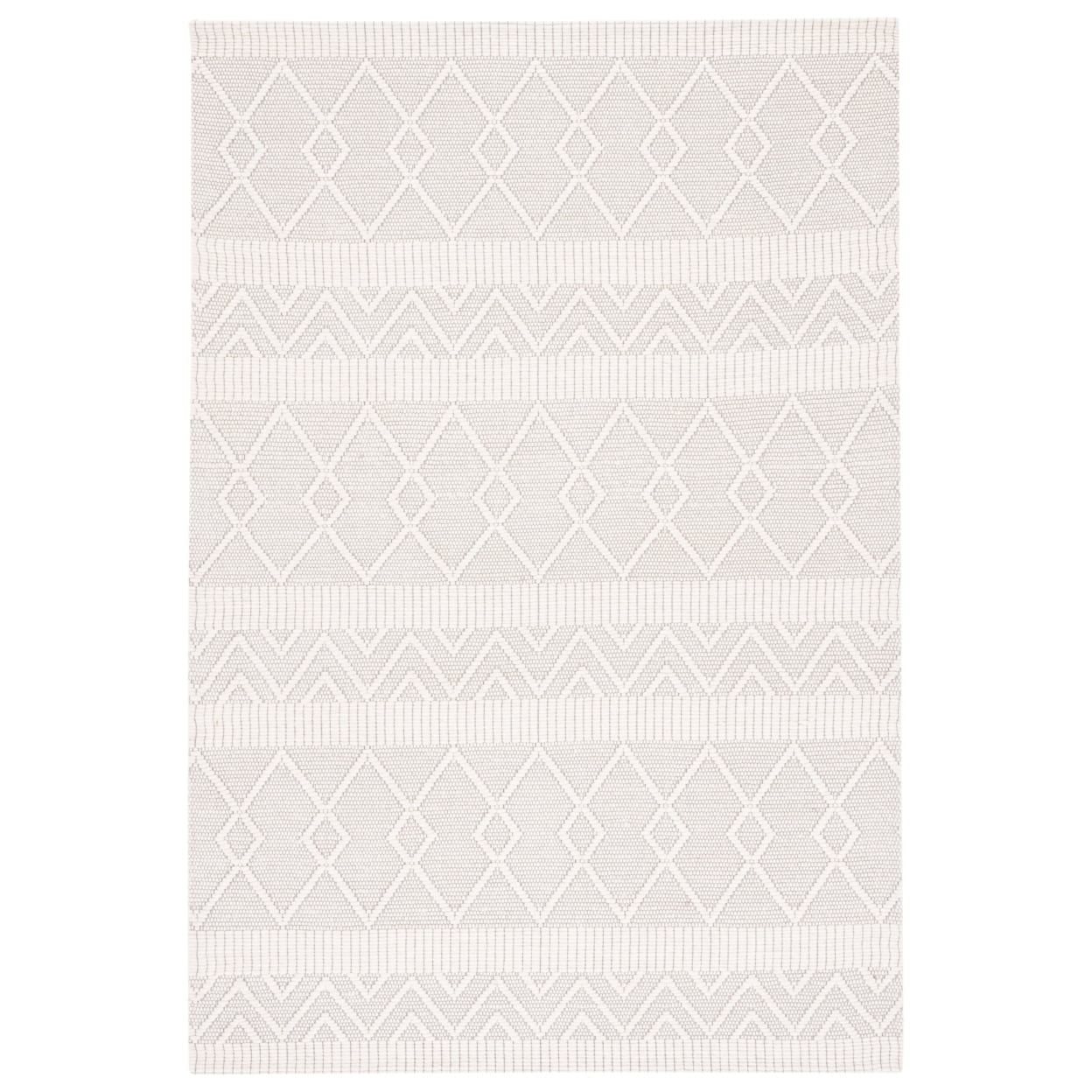 Ivory Beige Flat Woven Wool Synthetic 3' x 5' Rug
