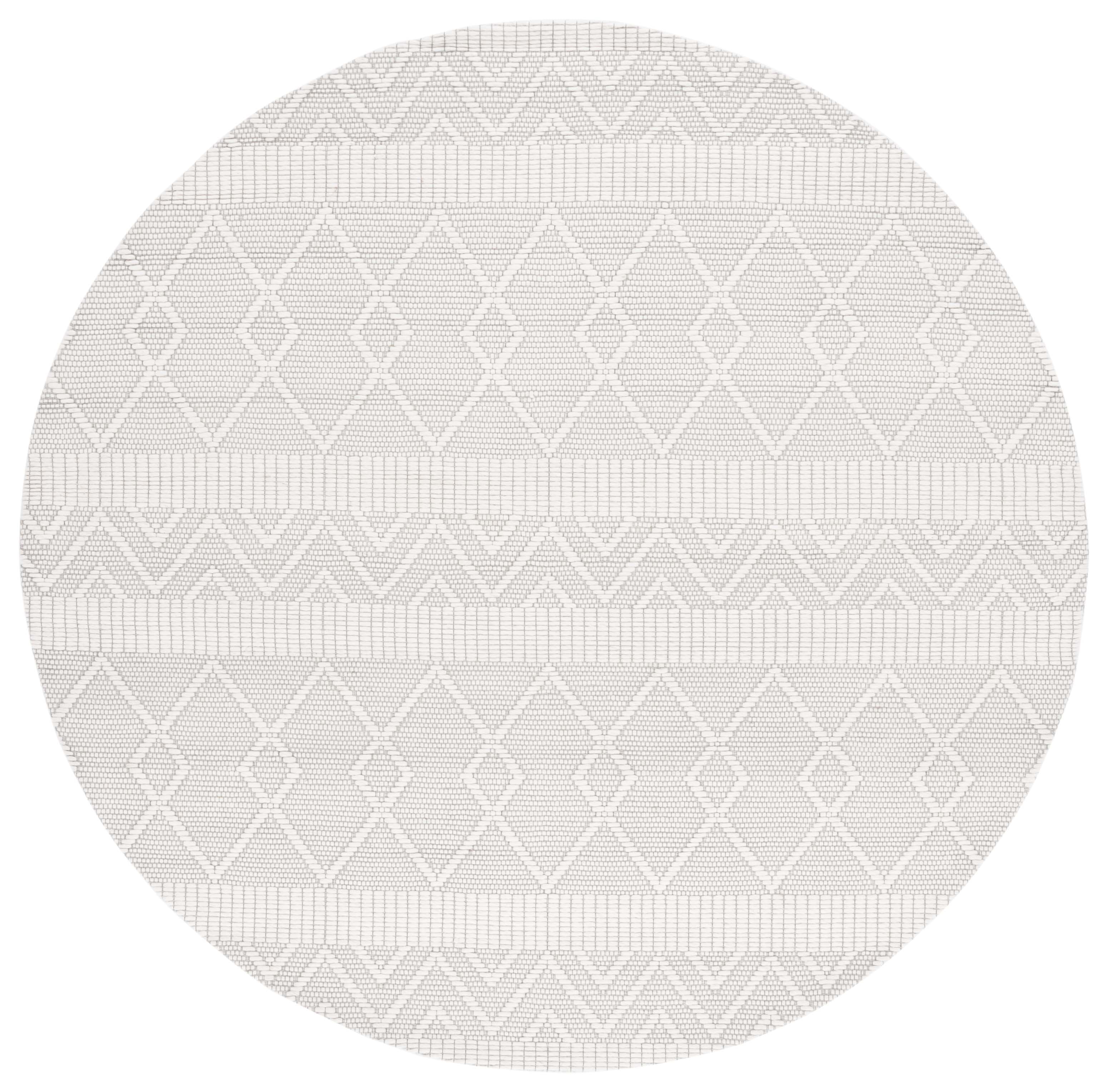 SAFAVIEH Marbella Chase Geometric Area Rug, Ivory/Beige, 6' x 6' Round
