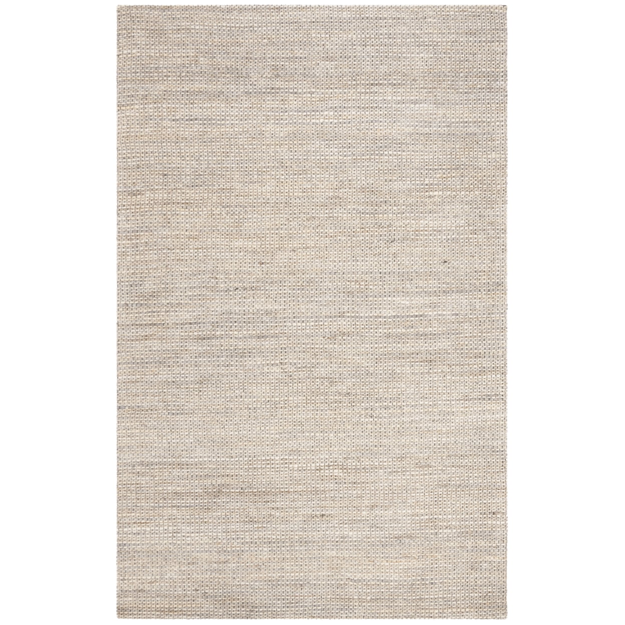 Light Grey 4' x 6' Handmade Wool and Viscose Area Rug