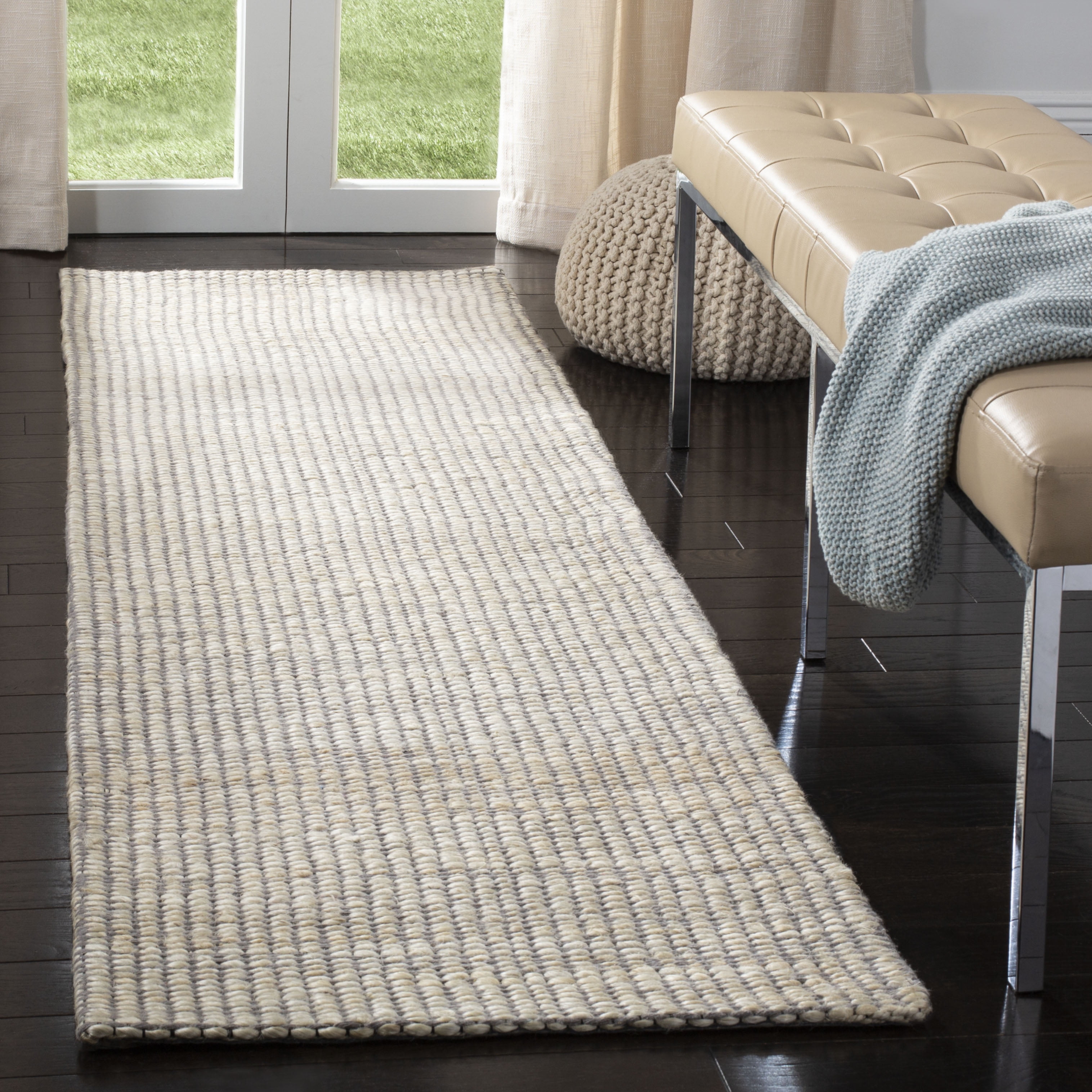 SAFAVIEH Marbella Christina Solid Runner Rug, Ivory, 2'3" x 8'