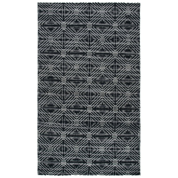 SAFAVIEH Marbella Clarissa Diamond Area Rug, Black/Ivory, 4' x 6'