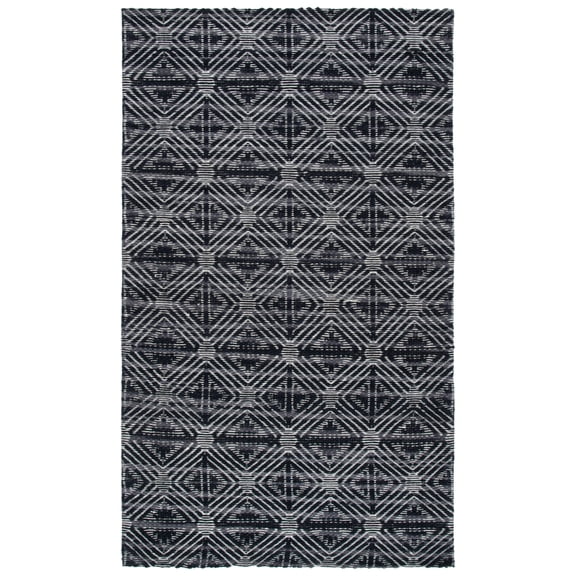 SAFAVIEH Marbella Clarissa Diamond Area Rug, Black/Ivory, 8' x 10'