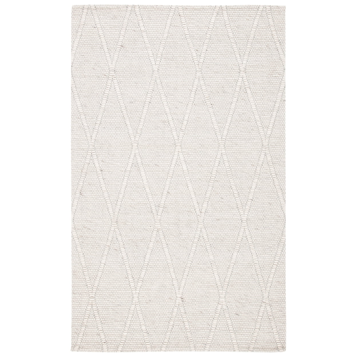 Ivory Flat Woven Wool and Synthetic 4' x 6' Area Rug