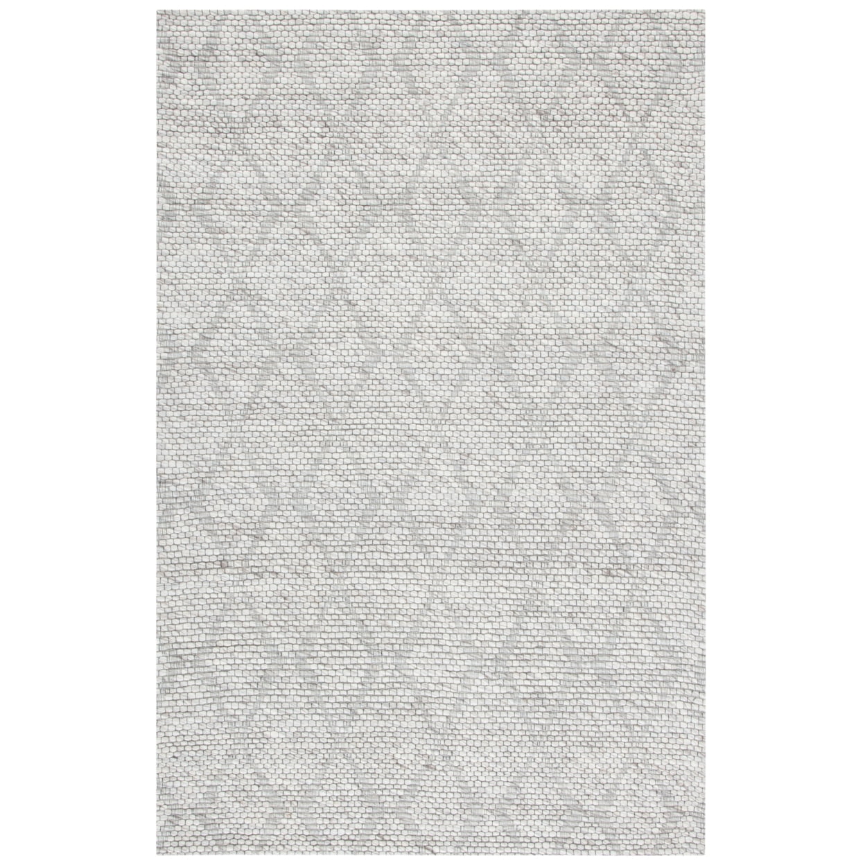 Beige Flat Woven Reversible Wool Area Rug, 5' x 8'