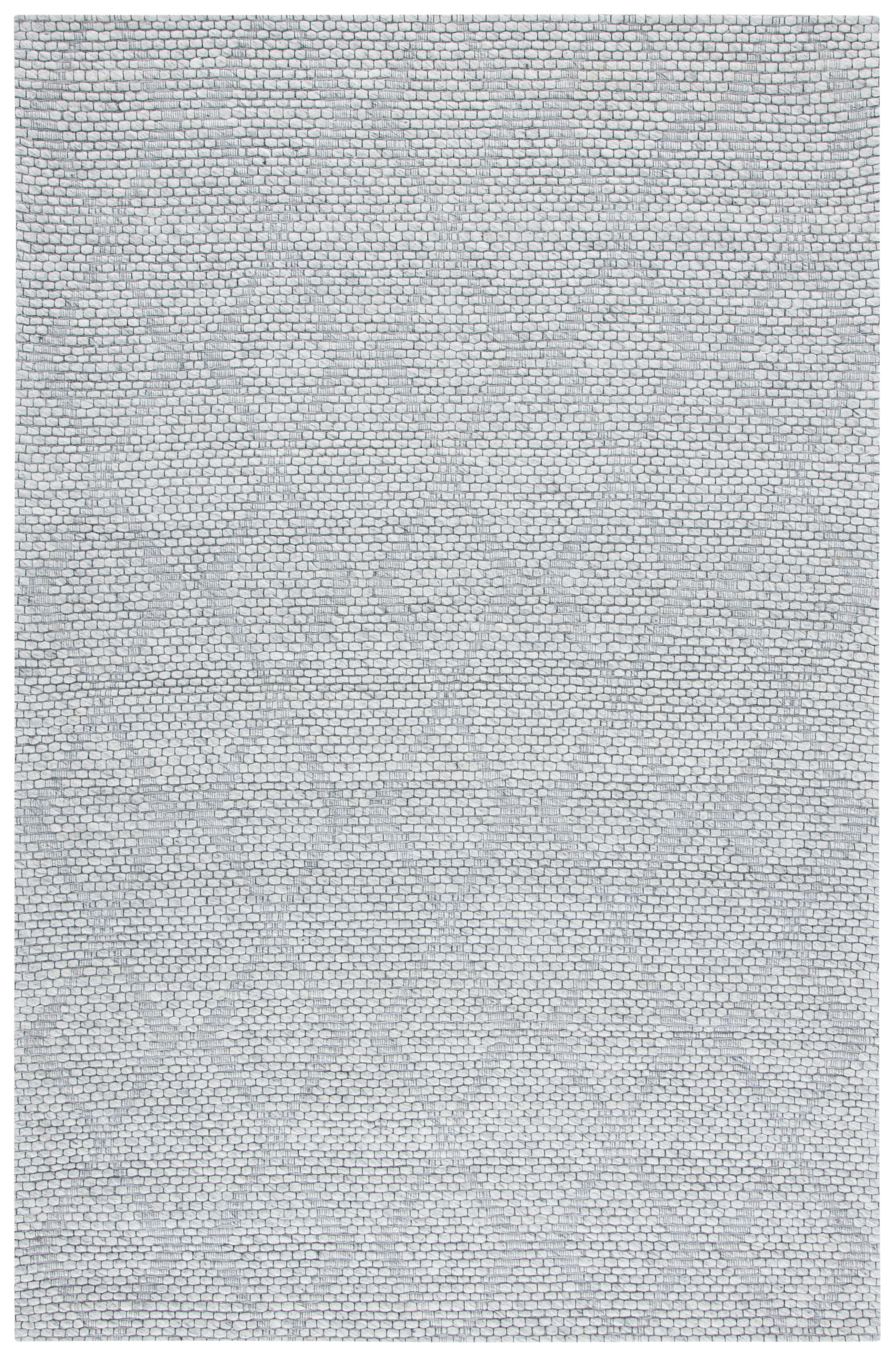 Gray Flat Woven Rectangular 6' x 9' Wool Area Rug