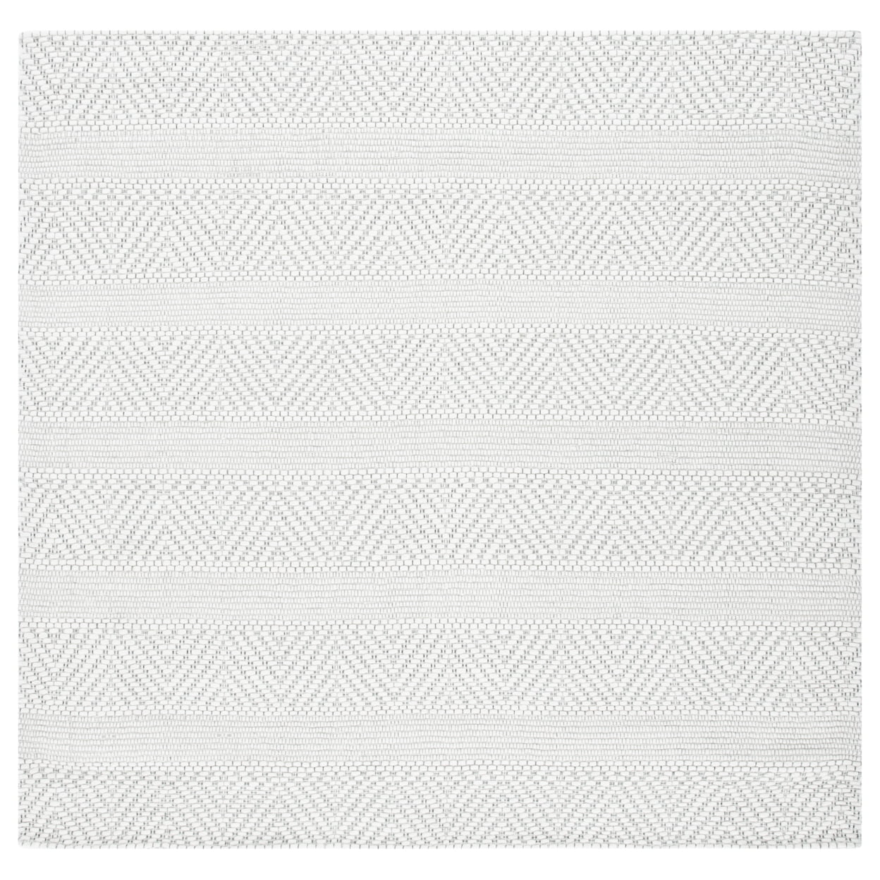 Ivory Flat Woven Square Wool and Synthetic Area Rug