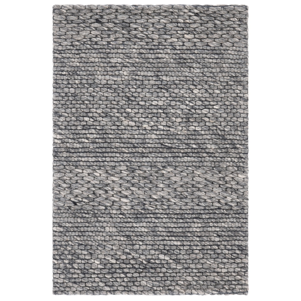 Marbella Dark Gray Flat Woven Rectangular Area Rug