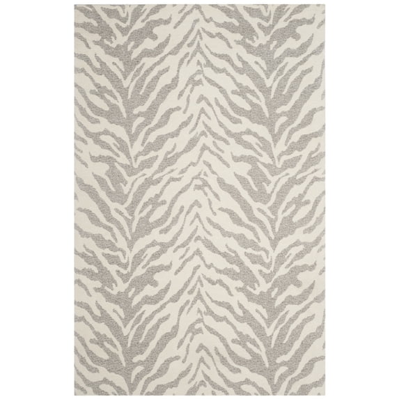 SAFAVIEH Marbella Daria Geometric Area Rug, Light Grey/Ivory, 4' x 6'