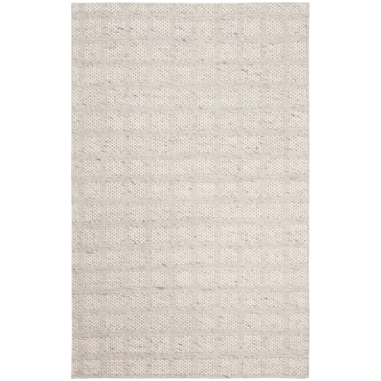Marbella Beige Geometric Flat Woven Wool Rug, 4' x 6'