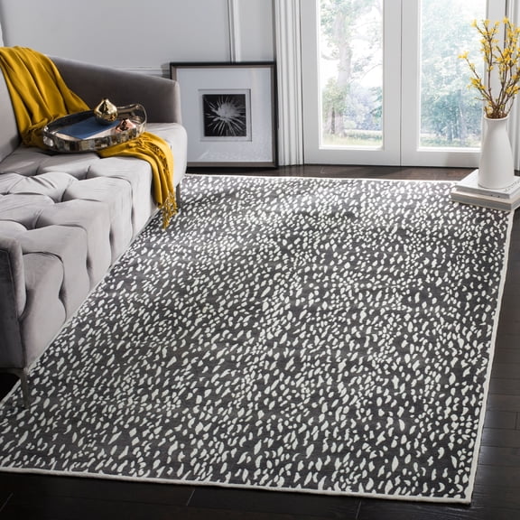 SAFAVIEH Marbella Desi Dotted Area Rug, Dark Grey/Ivory, 4' x 6'