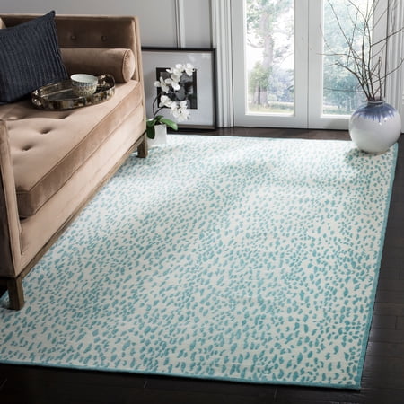 SAFAVIEH Marbella Desi Dotted Area Rug, Ivory/Turquoise, 2'3" x 4'