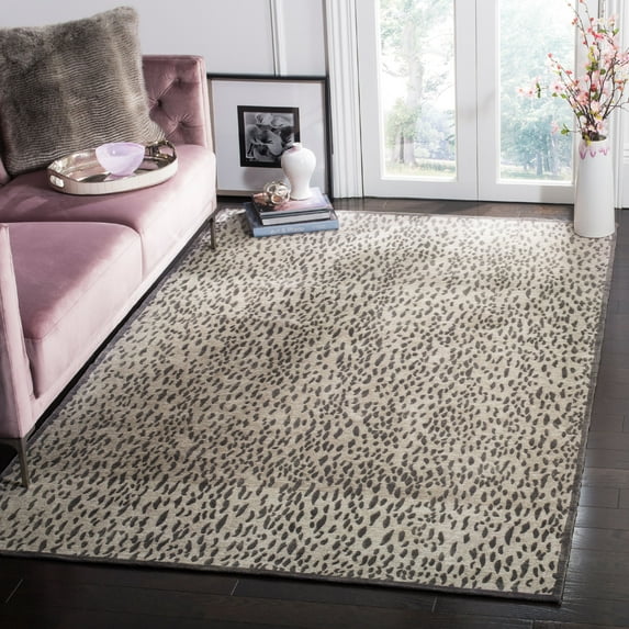 SAFAVIEH Marbella Desi Dotted Area Rug, Light Grey/Dark Grey, 5' x 8'