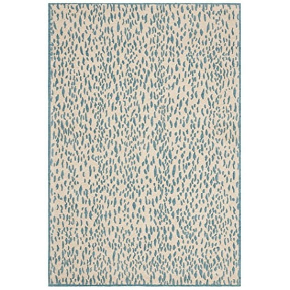 SAFAVIEH Marbella Desi Geometric Area Rug, Beige/Blue, 2'3" x 4'