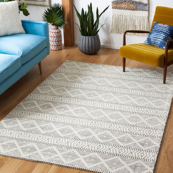 SAFAVIEH Marbella Devereux Striped Area Rug, Ivory/Black, 5' x 8'