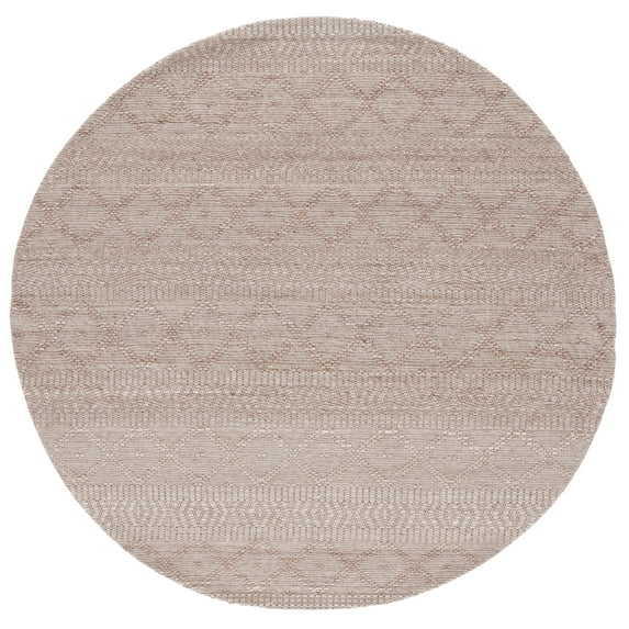 SAFAVIEH Marbella Devereux Striped Area Rug, Natural/Beige, 6' x 6' Round