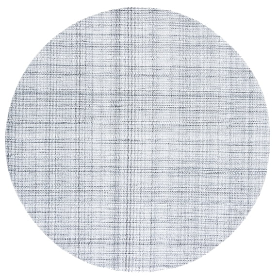 SAFAVIEH Marbella Eleanor Plaid Area Rug, Grey/Ivory, 6' x 6' Round